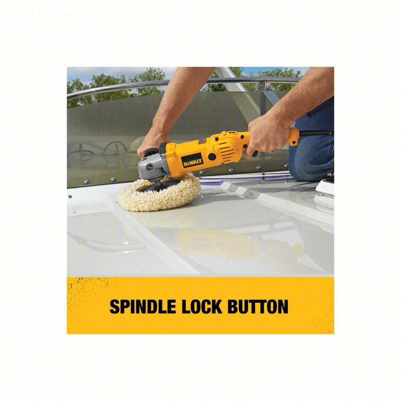 DeWalt DWP849 Corded Polisher Random Orbital, 7 in Backing Pad, 7 to 9 in Compatible, Threaded Shank, 0