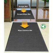 Ability One 7220-01-582-6247 Entrance Mat Finger, Outdoor, Heavy, 2 ft x 32 in, 5/8 in Thick, Rubber, Beveled Edge, Black