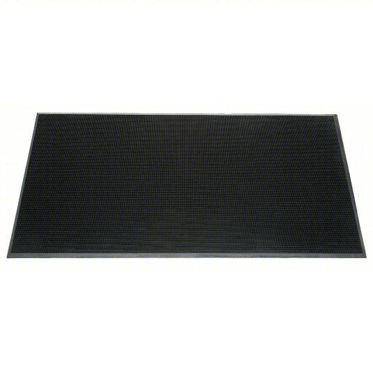 Ability One 7220-01-582-6247 Entrance Mat Finger, Outdoor, Heavy, 2 ft x 32 in, 5/8 in Thick, Rubber, Beveled Edge, Black