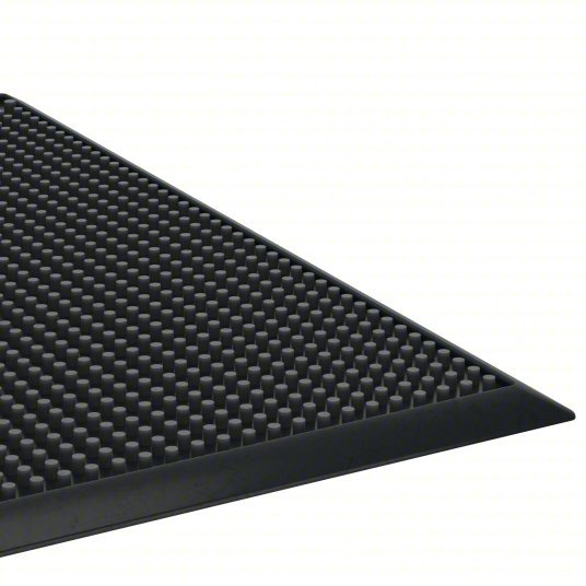 Ability One 7220-01-582-6247 Entrance Mat Finger, Outdoor, Heavy, 2 ft x 32 in, 5/8 in Thick, Rubber, Beveled Edge, Black