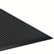 Ability One 7220-01-582-6244 Entrance Mat Finger, Outdoor, Light, 2 ft x 32 in, 5/8 in Thick, Rubber, Beveled Edge, Black