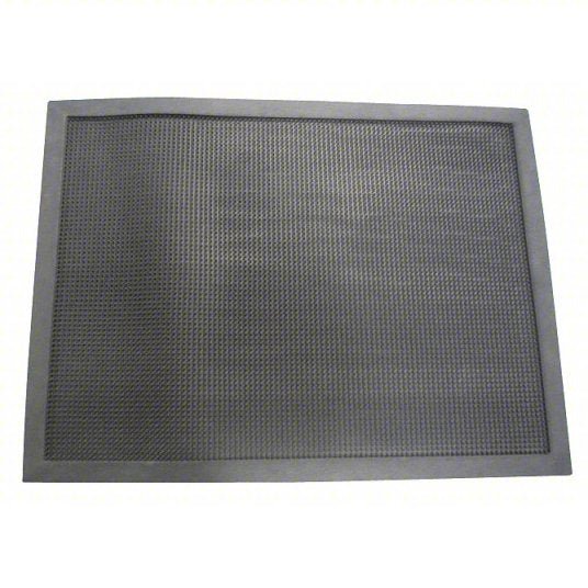 Ability One 7220-01-582-6244 Entrance Mat Finger, Outdoor, Light, 2 ft x 32 in, 5/8 in Thick, Rubber, Beveled Edge, Black