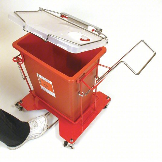 Covidien 8991FP Wire Cart, Steel, 12 and 18 gal Sharps Hinged Lid Large Volume Containers