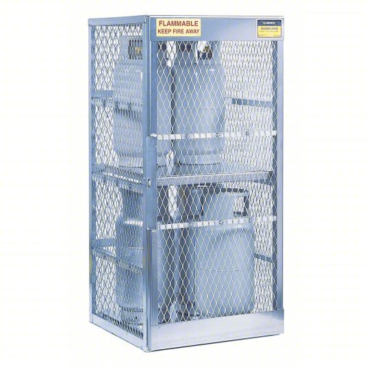 Justrite 23010 Gas Cylinder Cabinet, 30x65, Capacity 8