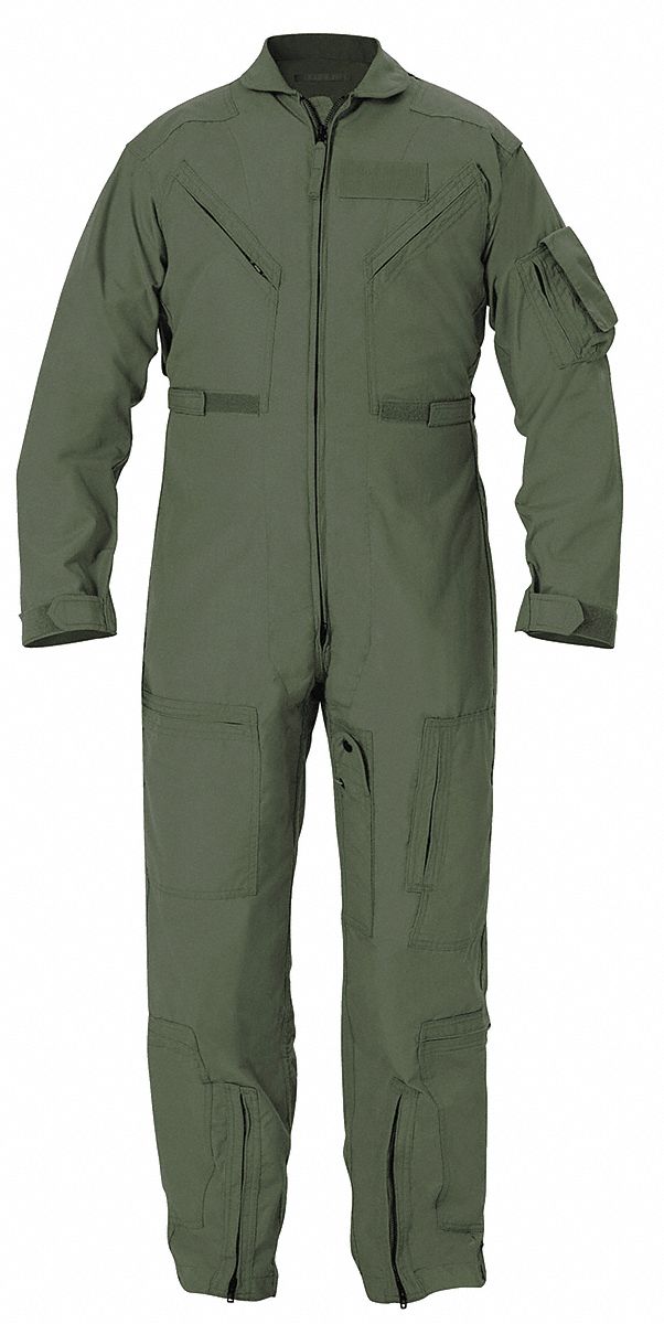 Propper F51154638846R Flight Suit, Nomex, Size 46 Regular, 30-7/8 in Inseam, Freedom Green, 4.5 oz, NIR Compliant