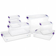 Homz 3420GRPRCL.08 Storage Tote 3.9 gal, 16 1/4 in x 13 in x 6 1/8 in, Clear Body, Clear Lid, Less than 10 gal