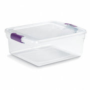 Homz 3420GRPRCL.08 Storage Tote 3.9 gal, 16 1/4 in x 13 in x 6 1/8 in, Clear Body, Clear Lid, Less than 10 gal