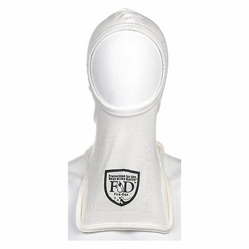 Fire-Dex H61NLNB Fire Hood Nomex(R)/Lenzing FR(R), 6 oz Fabric Wt, Notched Shoulder, 13 in Lg, 2, White