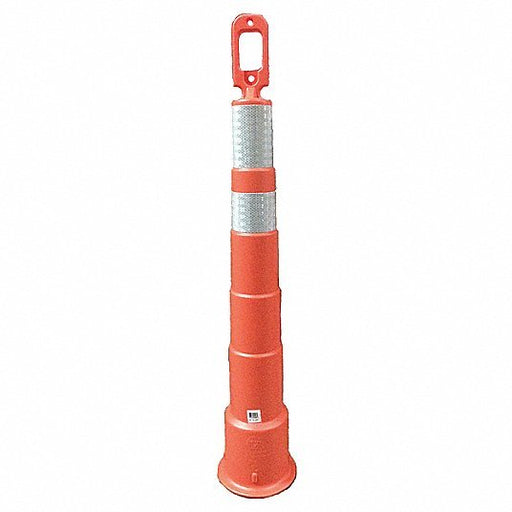 Redwood 03-750-6EG Trim Line Channelizer Looper Top, 4 Reflective Stripes, 6 in, 49 3/4 in Ht, Orange, Engineer