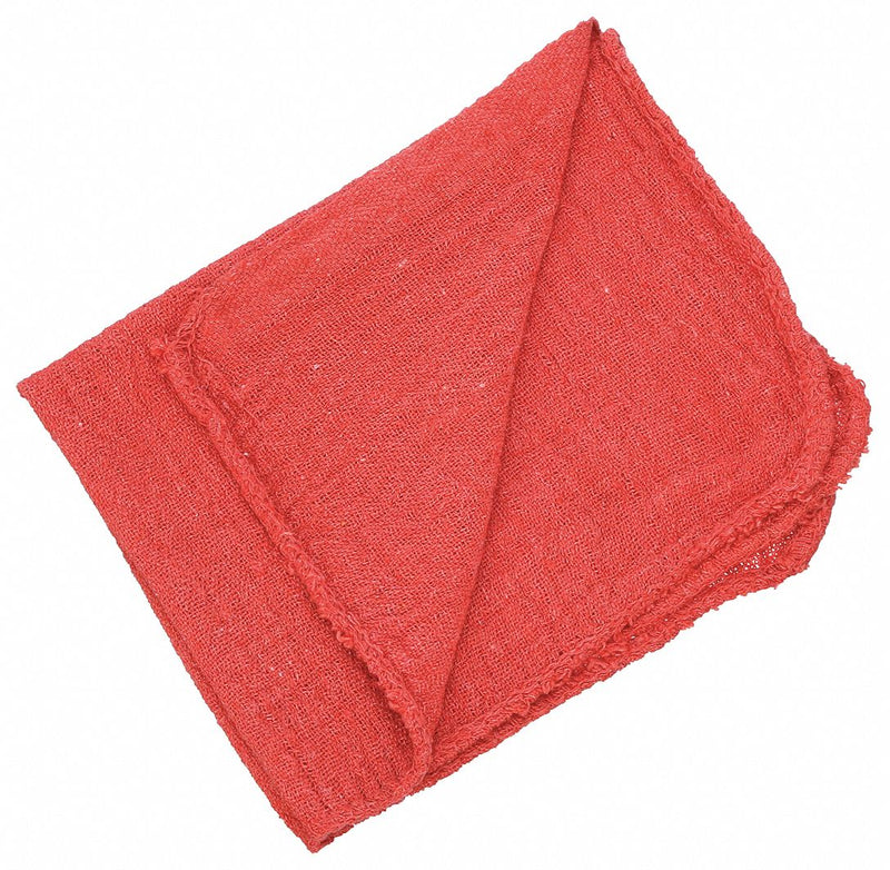 Approved Vendor 21825 Red Cotton Shop Towels 12x12 100 PK