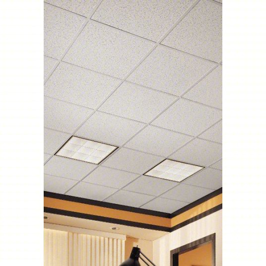 Armstrong 770 Ceiling Tile 24 in x 24 in, Square Lay-In, 15/16 in Grid Size, 0.55 NRC, 16 PK