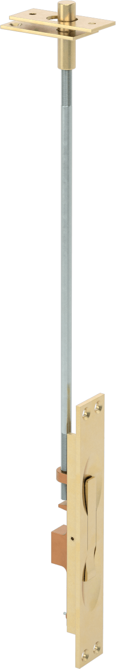 McMaster 1427A24 Pry-Resistant Flush Bolt Lock, Bright Brass, 6-3/4" Long × 1" Wide Mount Plate