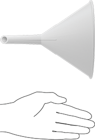 McMaster 1479T5 Plastic Funnel, Vapor-Lock Ridges, 16 FL oz Capacity