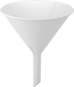 McMaster 1479T5 Plastic Funnel, Vapor-Lock Ridges, 16 FL oz Capacity