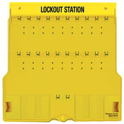 Master Lock 1484B Lockout Station, Unfilled, Holds 20 Padlocks, 22 in x 22 in, Includes Translucent Lockable Cover