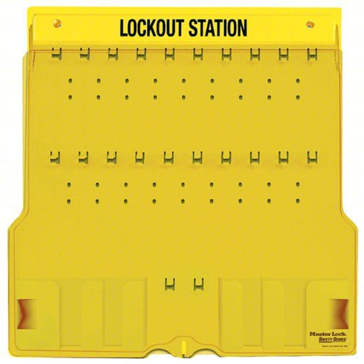Master Lock 1484B Lockout Station, Unfilled, Holds 20 Padlocks, 22 in x 22 in, Includes Translucent Lockable Cover