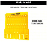 Master Lock 1484B Lockout Station, Unfilled, Holds 20 Padlocks, 22 in x 22 in, Includes Translucent Lockable Cover