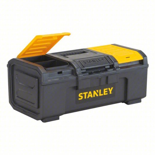 Stanley STST16410 Tool Box 16 in Overall Wd, 8 3/4 in Overall Dp, 6 1/4 in Overall Ht, Padlockable, Black