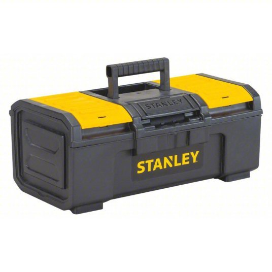 Stanley STST16410 Tool Box 16 in Overall Wd, 8 3/4 in Overall Dp, 6 1/4 in Overall Ht, Padlockable, Black