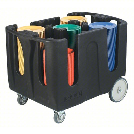 Carlisle ADD403 Dish Dolly, 4 Dividers, Black