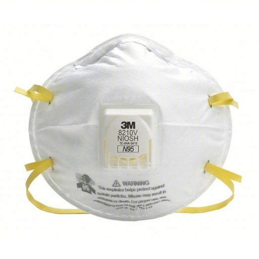 3M 8210V Disposable Respirator Dual, Non - Adj, Metal Nose Clip, Std, White, Universal Mask Size, 10 PK - Redwood.KV14F203
