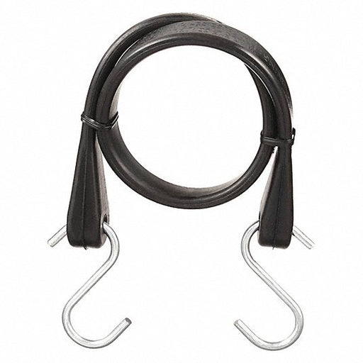 Goldline 635197842 EPDM Rubber, 15 in Bungee Lg, 3/4 in Bungee Wd, S-Hook, Steel, Black, 27 in