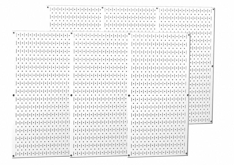 Wall Control 35-P-3296WH Pegboard Panel 6-Panel Kit Steel White 32 x 96 in