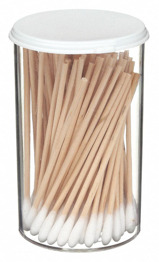 First Aid Only 25-410 Cotton Tip Swab, Non-Sterile, Cotton, 3 in Lg, Wood, Single, 100 PK
