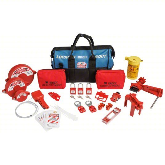 Brady 153672 Valve Lockout Kit Keyed Different Padlocks, Blue