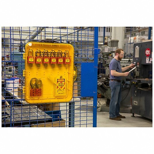 Brady 153683 Lockout Station 57 Components Included, Lockout Station, Keyed Different Padlocks
