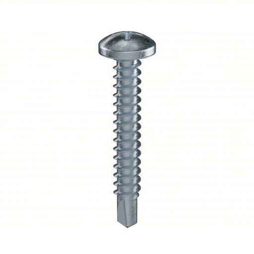 Fabory U31820.013.0100 Self Drilling Screw #6 Size, 1 in Lg, Steel, Zinc Plated, Pan, Phillips, 2 Drill Tip Type, 100 PK