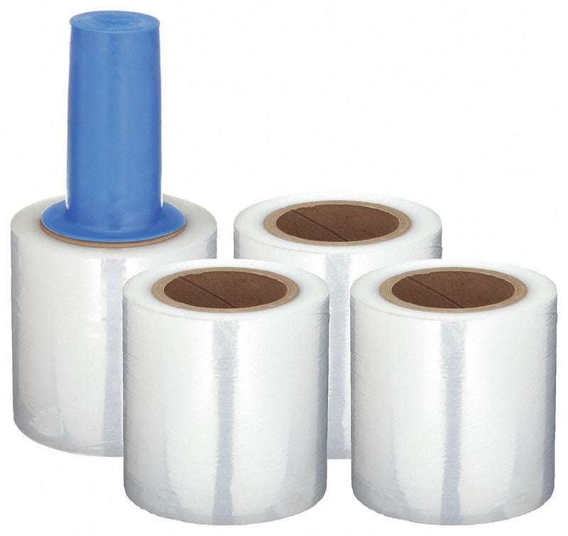 Goodwrappers 15A901 Stretch Wrap Film, 80 ga Gauge, 5 in Overall Wd, 1,000 ft Overall Lg, Clear, 4 PK