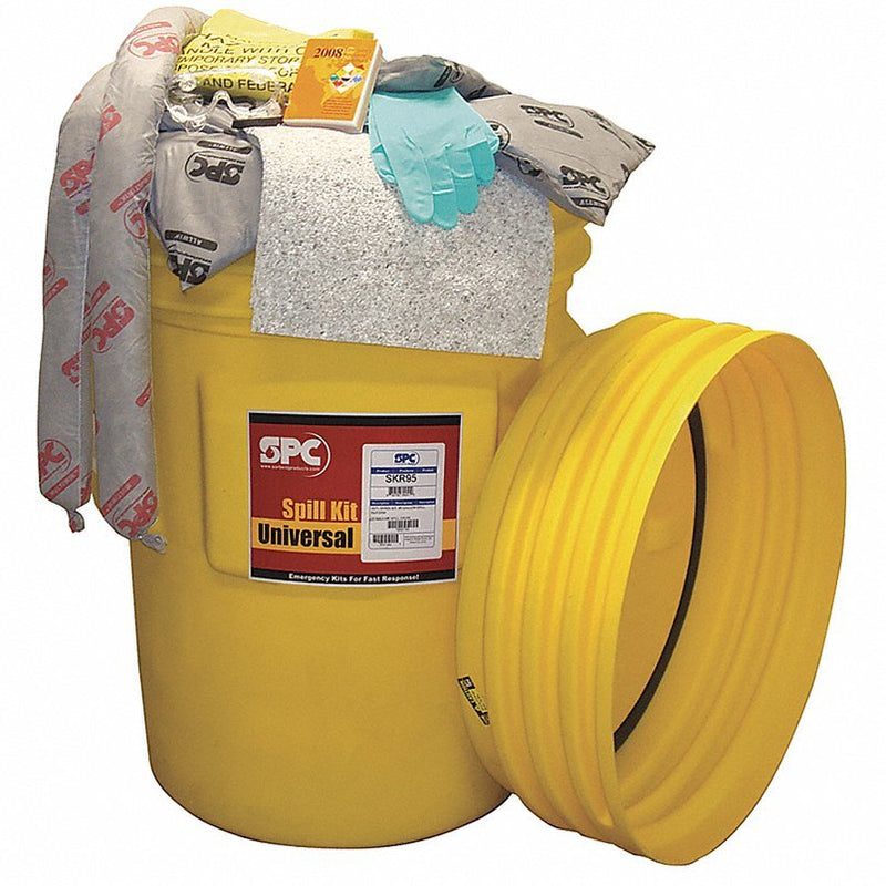 Brady SKR-95 Spill Kit 93 gal Volume Absorbed Per Kit, Goggles/Nitrile Gloves, Yellow