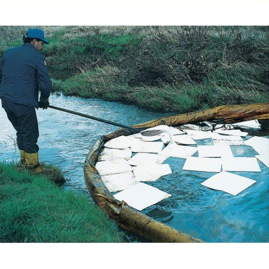 Brady ENV100 Sorbent Pad 42 oz Volume Absorbed Per Pad, Polypropylene, White, Bale, 100 PK