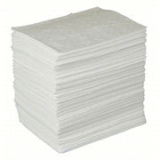 Brady SPC BPO200 Sorbents, 34 gal/pk, 21 oz/pad, Oil Absorbed, White, Polypropylene, 200 PK
