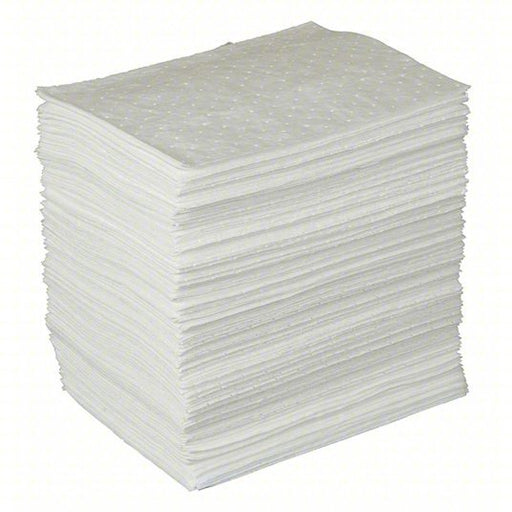 Brady SPC BPO200 Sorbents, 34 gal/pk, 21 oz/pad, Oil Absorbed, White, Polypropylene, 200 PK