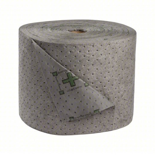 Brady HT153 Absorbent Roll 32 gal, 15 in x 15 in Perforated Size, Bale, Gray, Spunbond