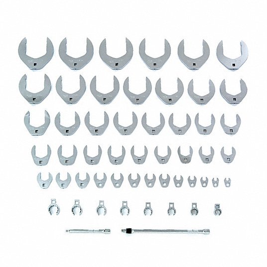 Proto J49000CFL 3/8" Drive Crowfoot Socket Wrench Set, SAE, 53 pcs