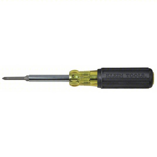 Klein 32559 Multi-Bit Screwdriver #1/1/4 in/#2/3/16 in/5/16 in Tip Size, 4 Tips, 9 in Overall Lg