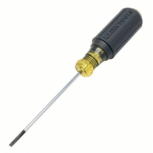 Klein 612-4 General Purpose Slotted Screwdriver 1/8 in Tip Size, 7 3/4 in Overall Lg, 4 in Shank Lg