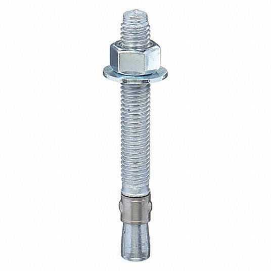 Red Head WS-3826 Trubolt Wedge Anchor, 3/8" Dia., 2-3/4" L, Carbon Steel Zinc Plated, 50 PK