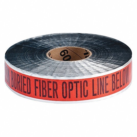 Brady 91606 Detctbl Underground Tape, Orng/Blk, 1000ft