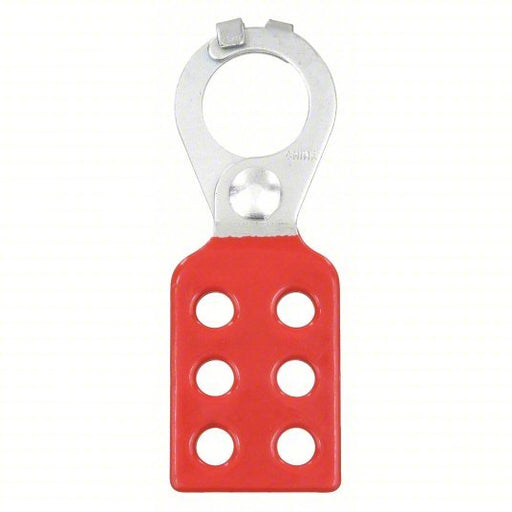 Brady 105718 Lockout Hasp Pry-Resistant Hasp, 1 in Opening Size, Red, 6 Padlocks