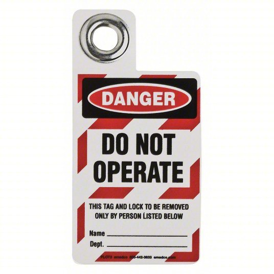 Brady 105723 Danger Tag Do Not Operate, Vinyl, Write-On Surface, English