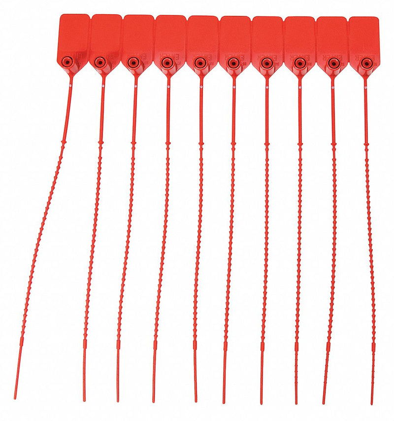 Brady 95150 Pull-Tight Seal, Red Plastic, 9 in Strap, 100 PK