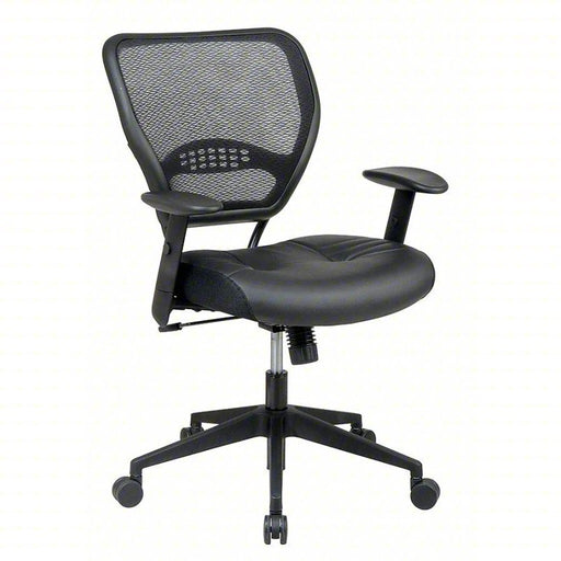 Office Star 5700E Desk Chair Adj Arm, Black, Mesh, 250 lb Wt Capacity, 19 in to 23 in Nom. Seat Ht. Range