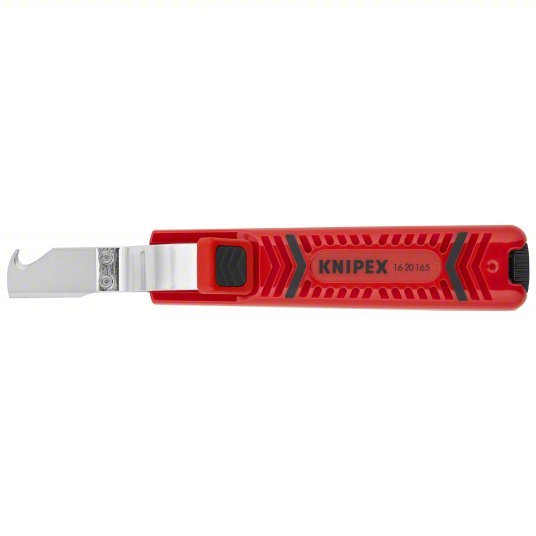 Knipex 16 20 165 SB Cable Stripper 6 1/2 in Overall Lg, Hooked Blade, Stainless Steel, 6 - 8 in