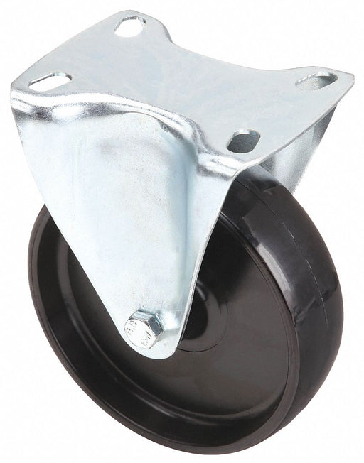 Approved Vendor TFSV 100 BN0S Plate Caster, Rigid, No Brake, Nylon, 4 in Wheel Dia, 1 1/4 in Wheel Wd, Slot, Plain