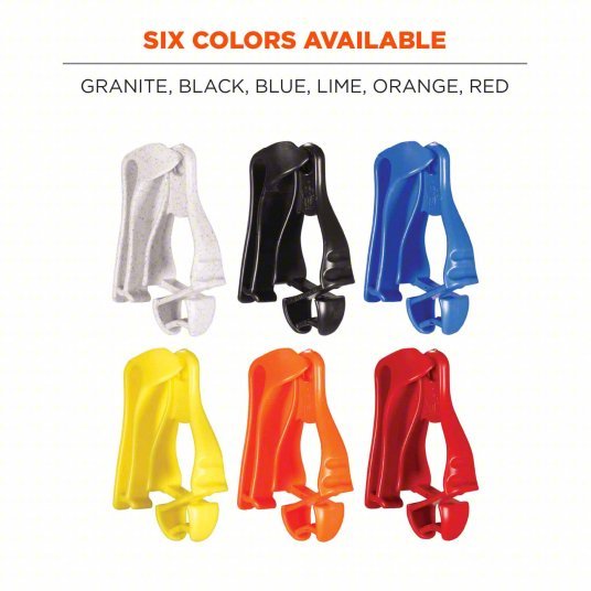 Squids by Ergodyne 3405 Plastic, Plastic, 6 in Lg, 0.5 in Max Clip Opening, Lime PK 6