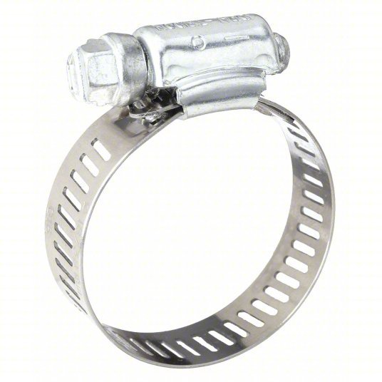 Redwood 5202070 Worm Gear Hose Clamp 301 Stainless Steel, Perforated Band, 5/16 in – 5/8 in Clamping Dia, 10 PK